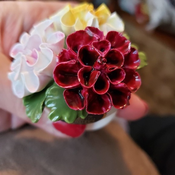 VINTAGE Aynsley Bone China‎ September "Dahlia" flower basket made in England - Picture 4 of 7